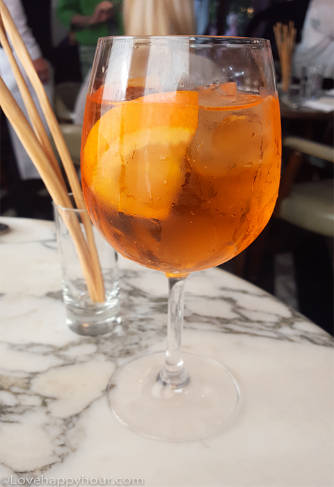 Aperol Spritz at Cecconi's Happy Hour in West Hollywood.
