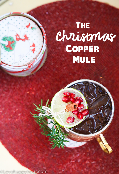 The Christmas Mule Cocktail by Maren Swanson. #moscowmule #bourbon #cocktail #recipe #Christmas