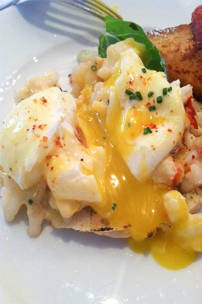 Lobster Benedict at Bagatelle's Brunch in West Hollywood.