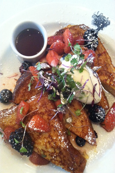 Brioche French Toast at Bagatelle's Brunch in West Hollywood.