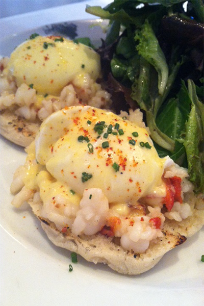 Lobster Benedict at Bagatelle's Brunch in West Hollywood.