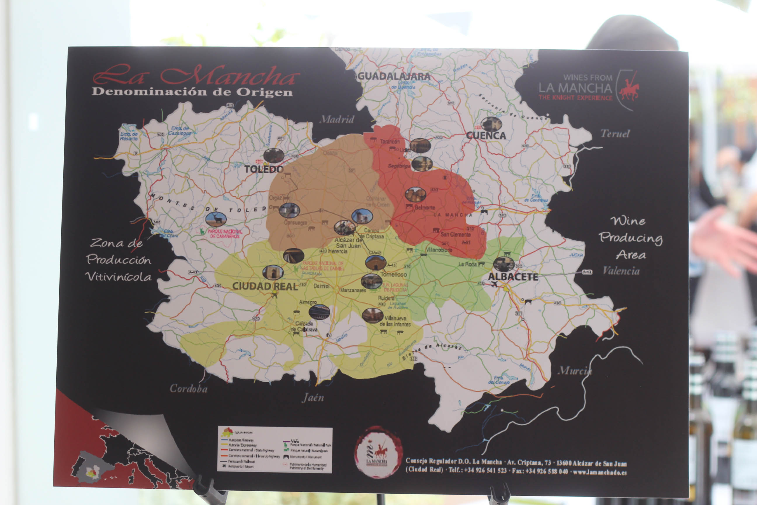 La Mancha Wine Map in Spain