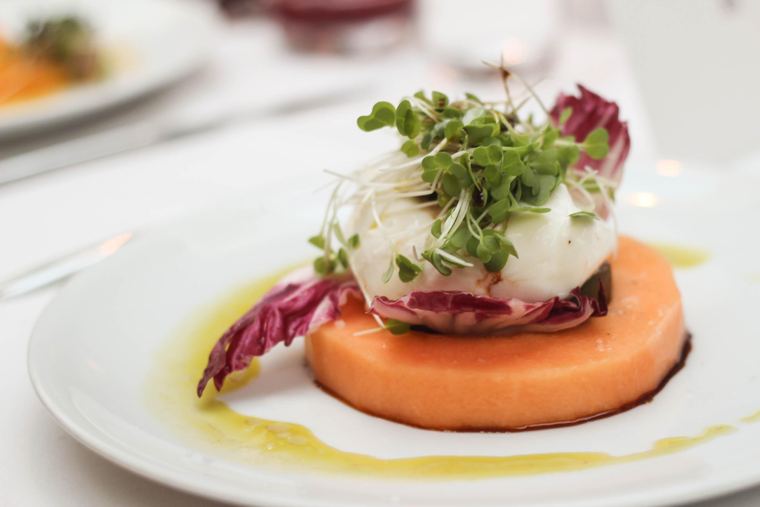 Cantelope with Burrata at Fig and Olive