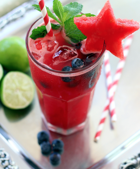 Watermelon Blueberry Mojito: Best Fourth of July Cocktails