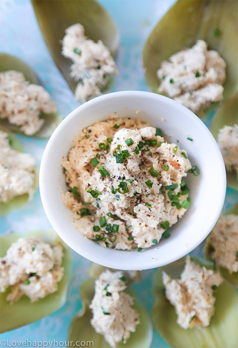 Steamed Artichoke Leaves with Chicken Salad.