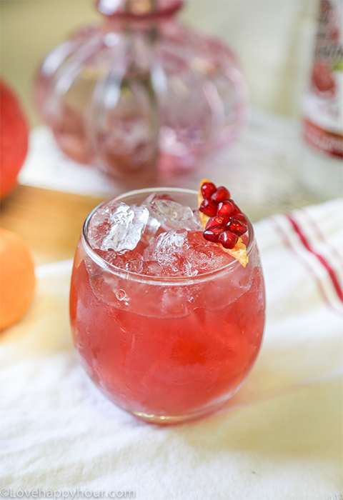 The Fall-Back Cocktail for National Pomegranate Month.  #pomegranate #vodka #cocktail #recipe #vodka