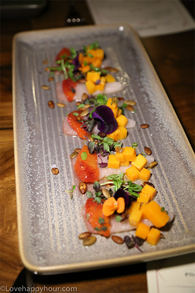 Hamachi Crudo at Estrella Restaurant in Los Angeles.