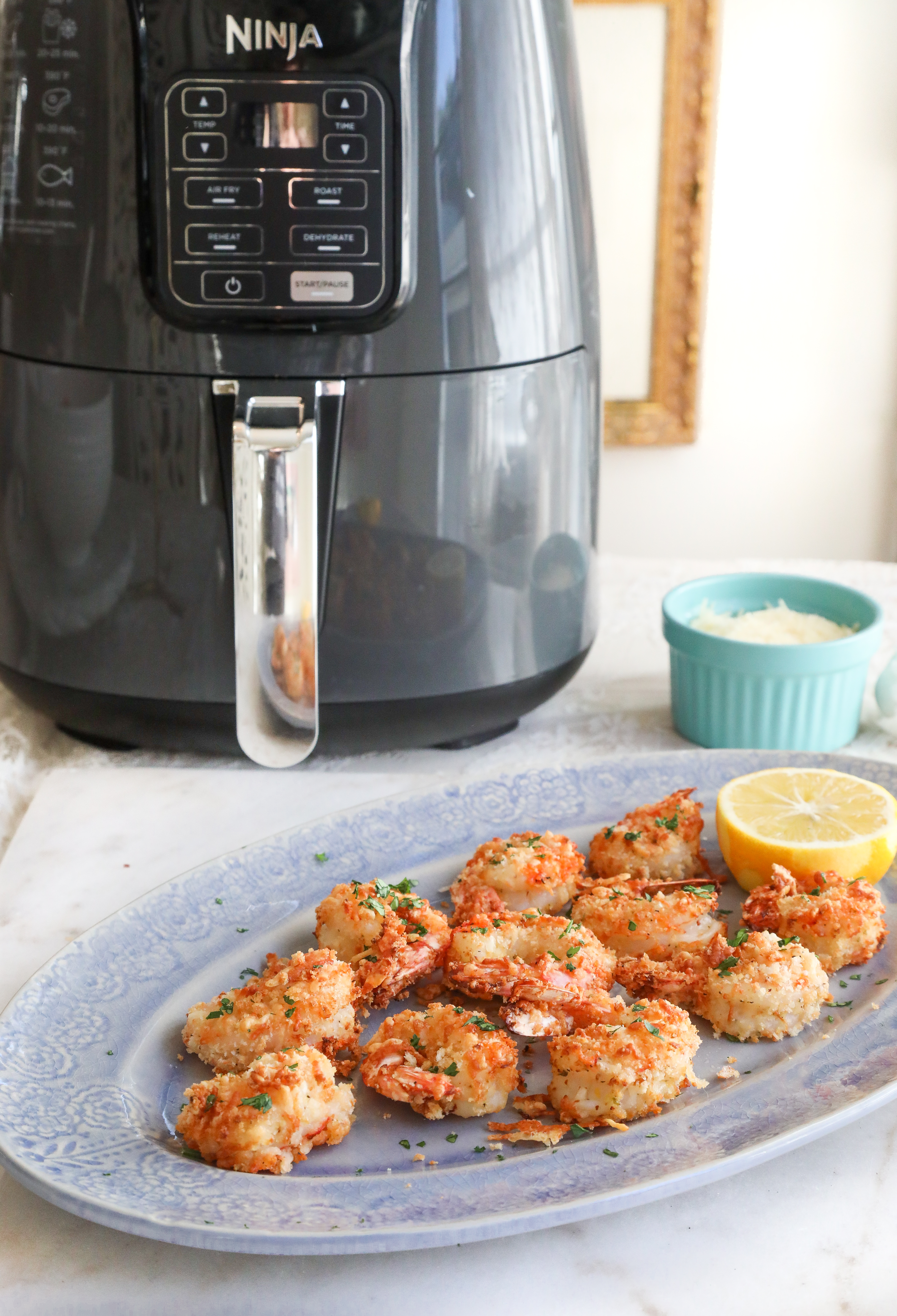 Air Fryer Lemon-Garlic Parmesan Shrimp (Super Bowl Appetizer)