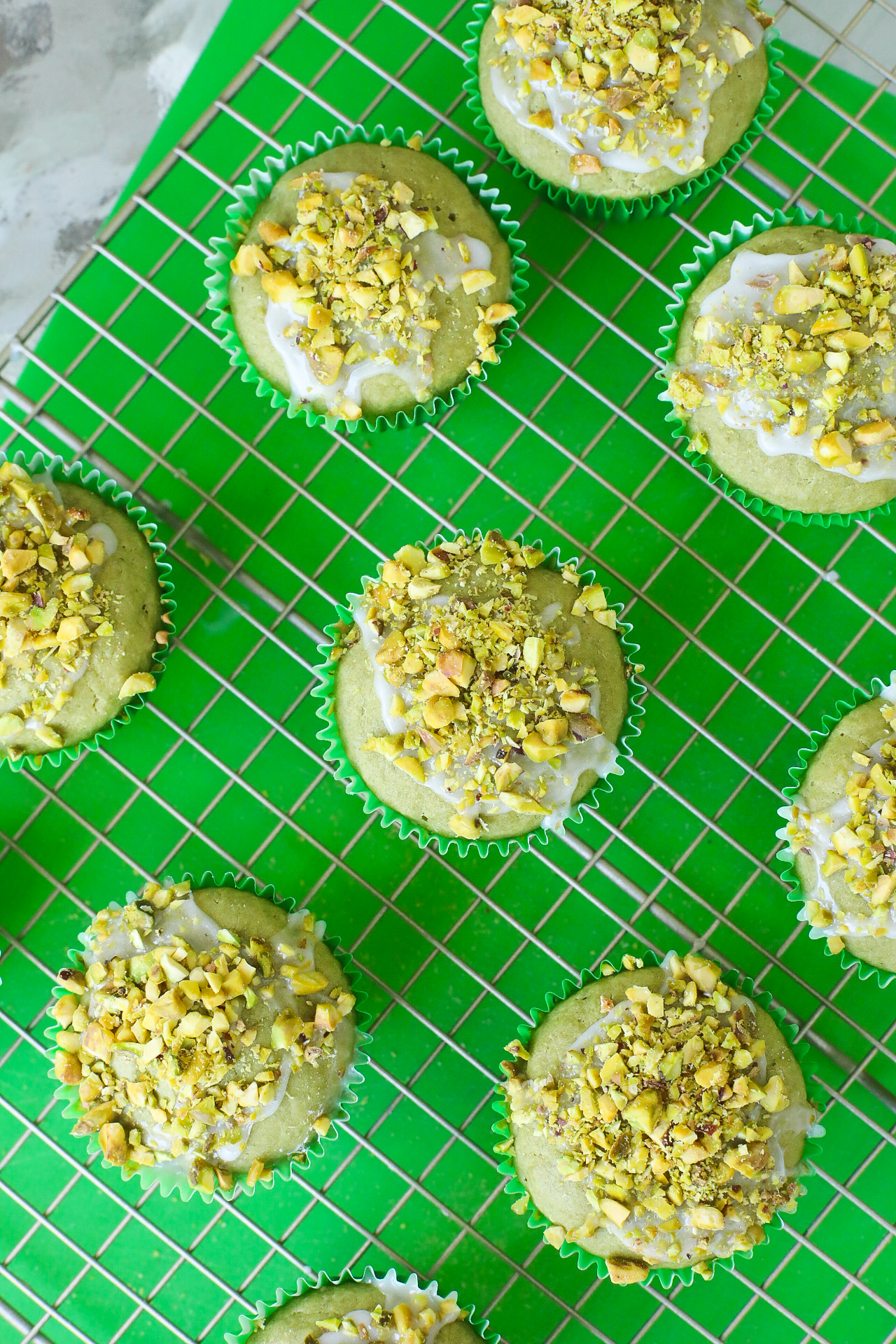 Matcha Pistachio Green Tea Muffins