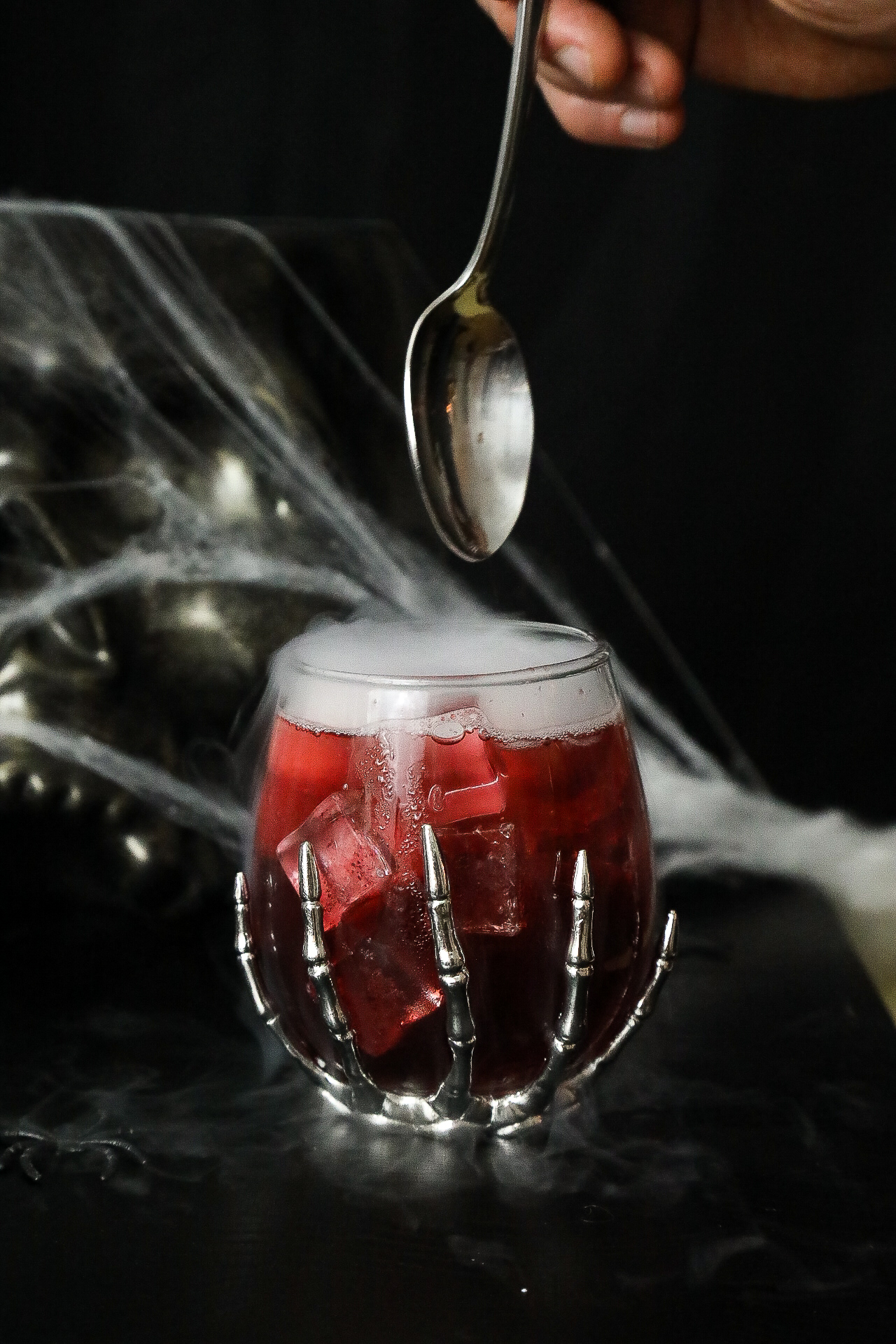 Red Rum Cocktail for Halloween.