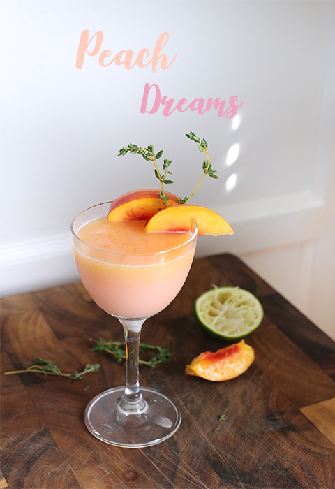 Peach Dreams Cocktail: Made with Fresh Peaches and Veev.
