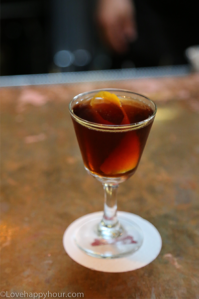 Blind Respect Cocktail at Terrine restaurant in Los Angeles, California.