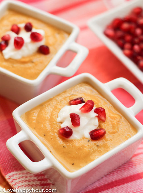 Homemade Butternut Squash Soup #recipe #soup #butternut #squash #pomegranate