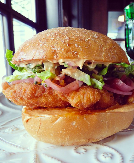 Crispy Chicken Sandwich at Faith & Flower.
