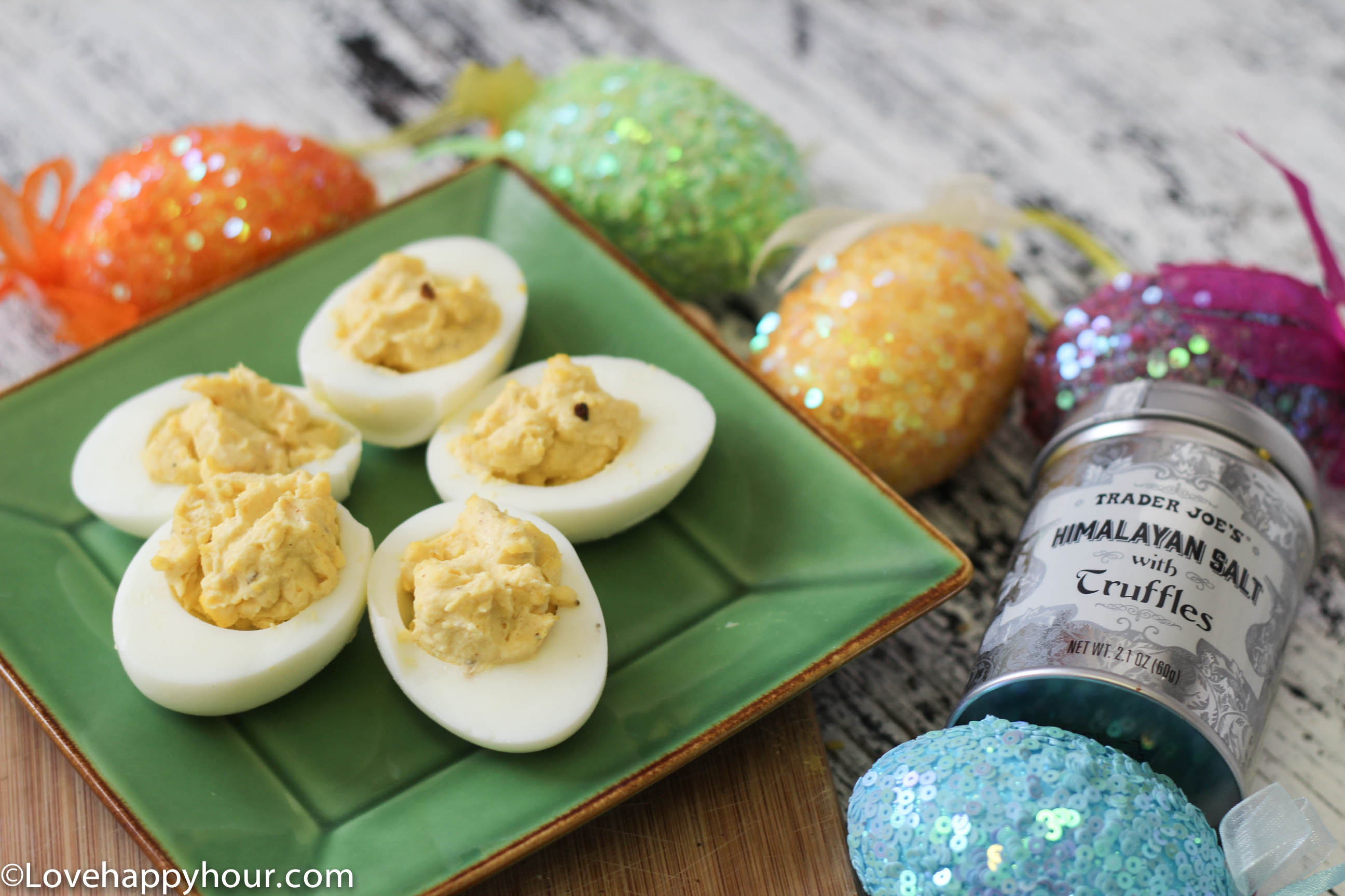 Deviled Eggs with Truffle Salt for Easter