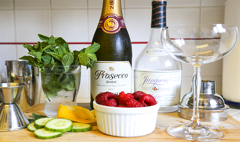 Gin-gagement Cocktail recipe.  #engaged #engagement #cocktail #recipe #gin #Prosecco #raspberry #cucumber