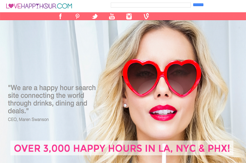 LoveHappyHour.com: a happy hour search site for LA, NYC and PHX.