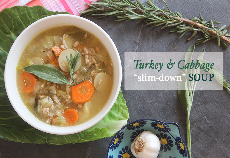 Turkey & Cabbage "slim-down" Crock Pot Soup #healthy #recipe #cabbage #soup #turkey #crockpot