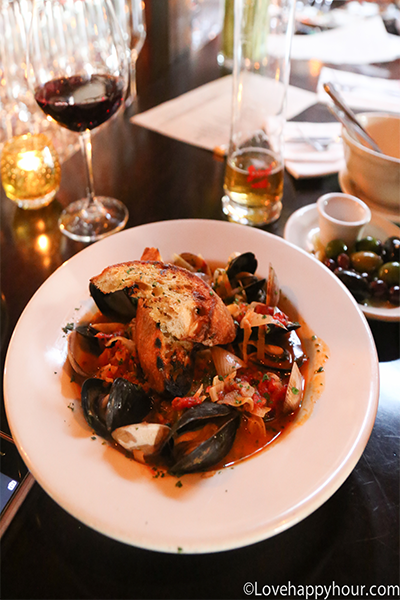 Clams and Mussels at Cooks County Happy Hour in Los Angeles.