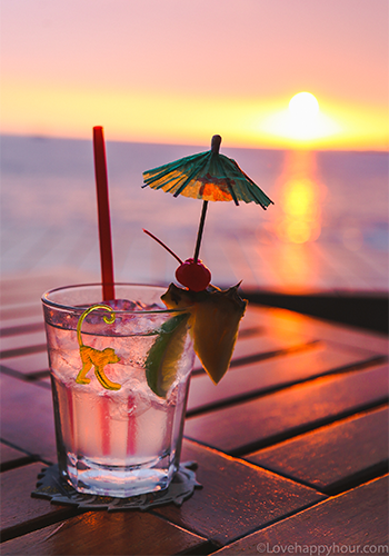 Cocktails at sunset at Don's Mai Tai Bar in Kona, Hawaii.
