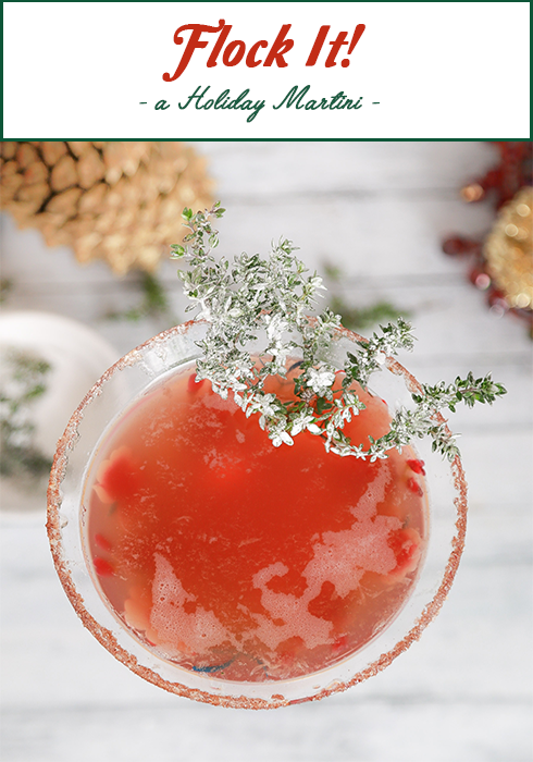 Flock It: A holiday martini made with Bourbon and Spiced Cider - by Maren Swanson. #martini #recipe #bourbon #Christmas