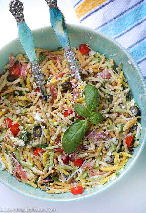 Summer Picnic Pasta Salad by Maren Swanson. #recipe #pastasalad