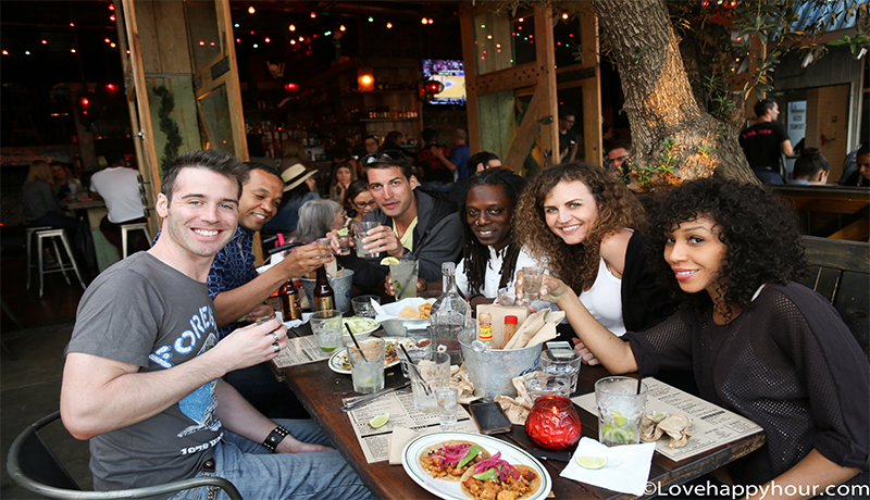 Pink Taco Happy Hour in West Hollywood.