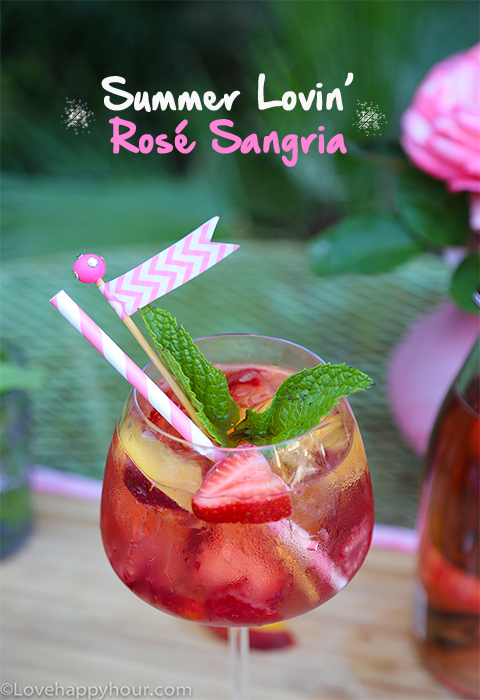Summer Lovin' Rosé Sangria recipe by Maren Swanson. #rosewine #sangria #recipe